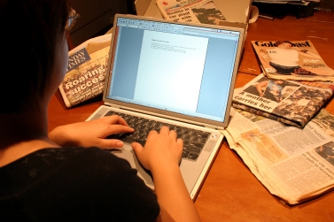 woman typing